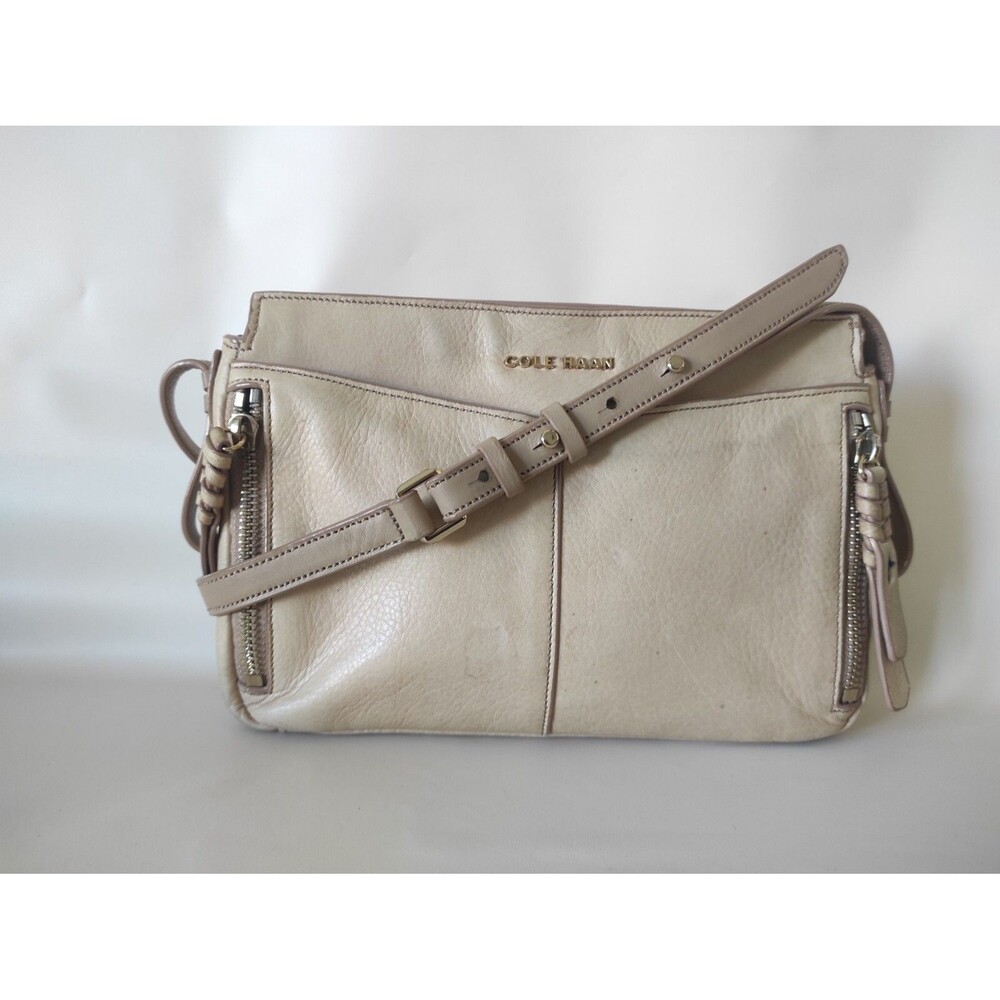 Cole Haan camel color purse height 6.5" width 9" depth 2"